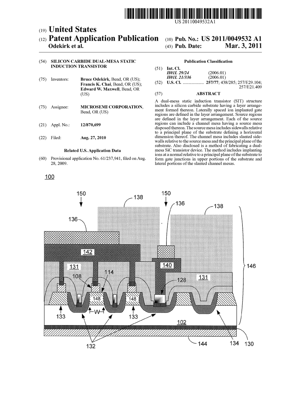 SILICON CARBIDE DUAL-MESA STATIC INDUCTION TRANSISTOR - diagram, schematic, and image 01