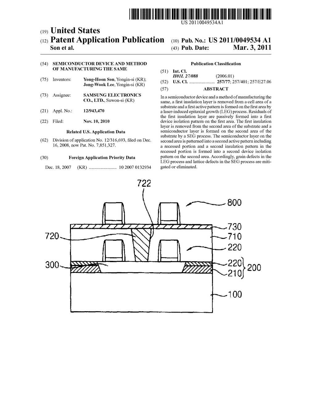 SEMICONDUCTOR DEVICE AND METHOD OF MANUFACTURING THE SAME - diagram, schematic, and image 01