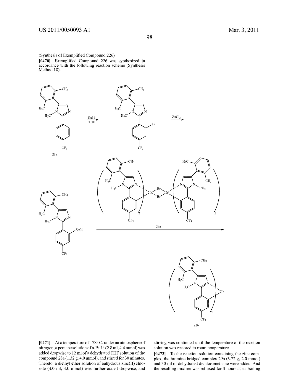 METHOD OF FORMING METAL COMPLEX COMPOUND, AND ORGANIC ELECTROLUMINESCENCE DEVICE - diagram, schematic, and image 100
