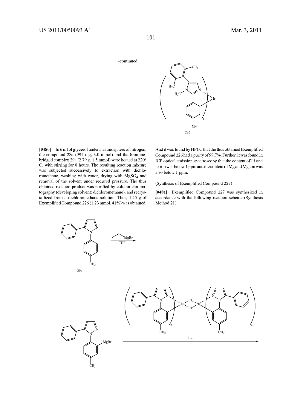 METHOD OF FORMING METAL COMPLEX COMPOUND, AND ORGANIC ELECTROLUMINESCENCE DEVICE - diagram, schematic, and image 103