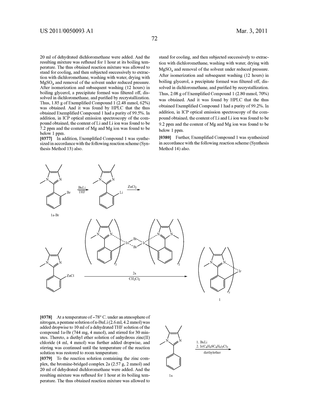 METHOD OF FORMING METAL COMPLEX COMPOUND, AND ORGANIC ELECTROLUMINESCENCE DEVICE - diagram, schematic, and image 74
