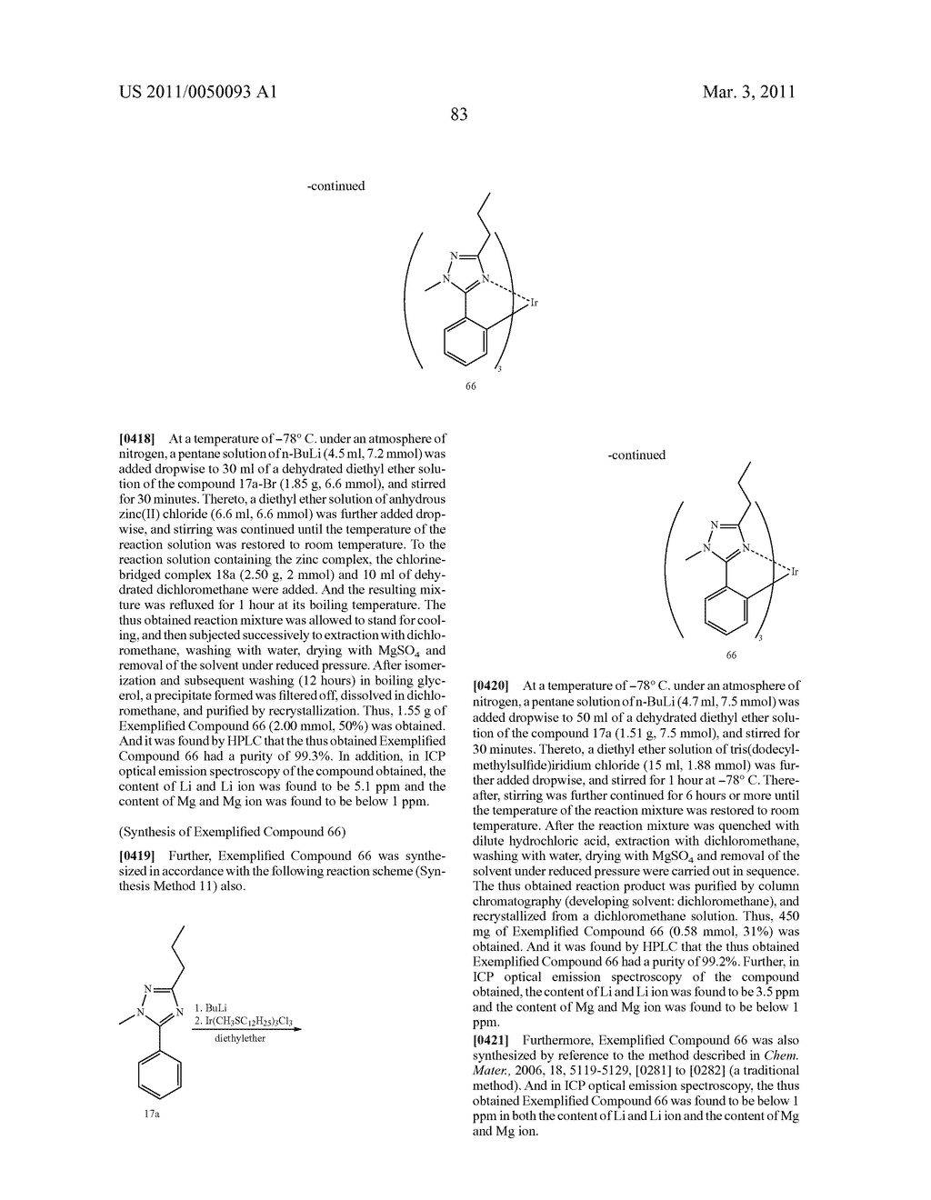 METHOD OF FORMING METAL COMPLEX COMPOUND, AND ORGANIC ELECTROLUMINESCENCE DEVICE - diagram, schematic, and image 85