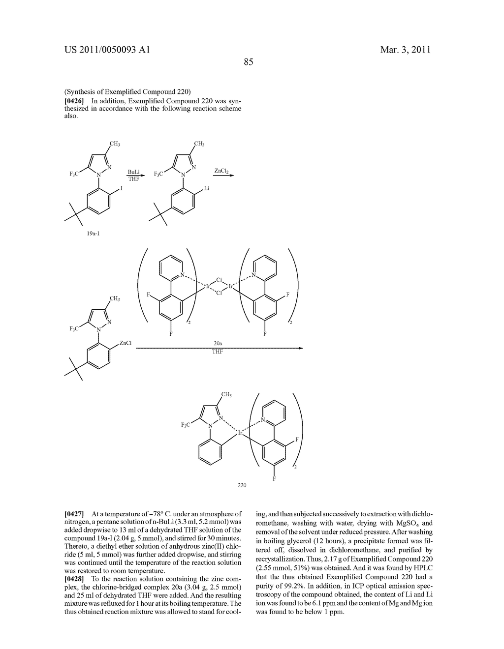 METHOD OF FORMING METAL COMPLEX COMPOUND, AND ORGANIC ELECTROLUMINESCENCE DEVICE - diagram, schematic, and image 87