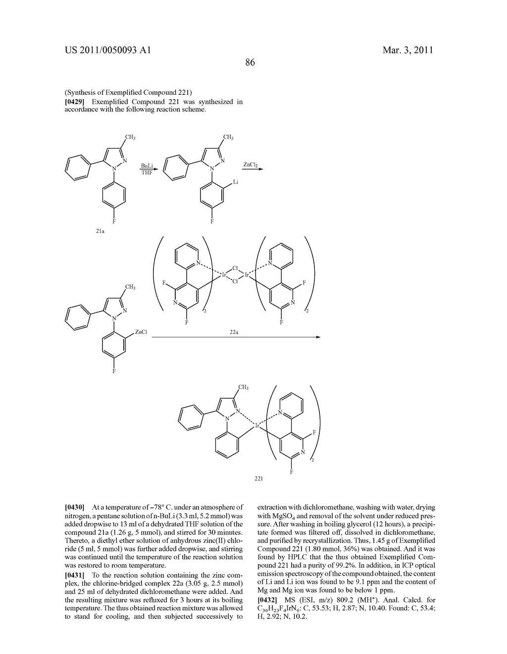 METHOD OF FORMING METAL COMPLEX COMPOUND, AND ORGANIC ELECTROLUMINESCENCE DEVICE - diagram, schematic, and image 88