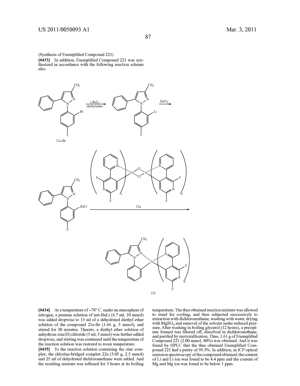 METHOD OF FORMING METAL COMPLEX COMPOUND, AND ORGANIC ELECTROLUMINESCENCE DEVICE - diagram, schematic, and image 89