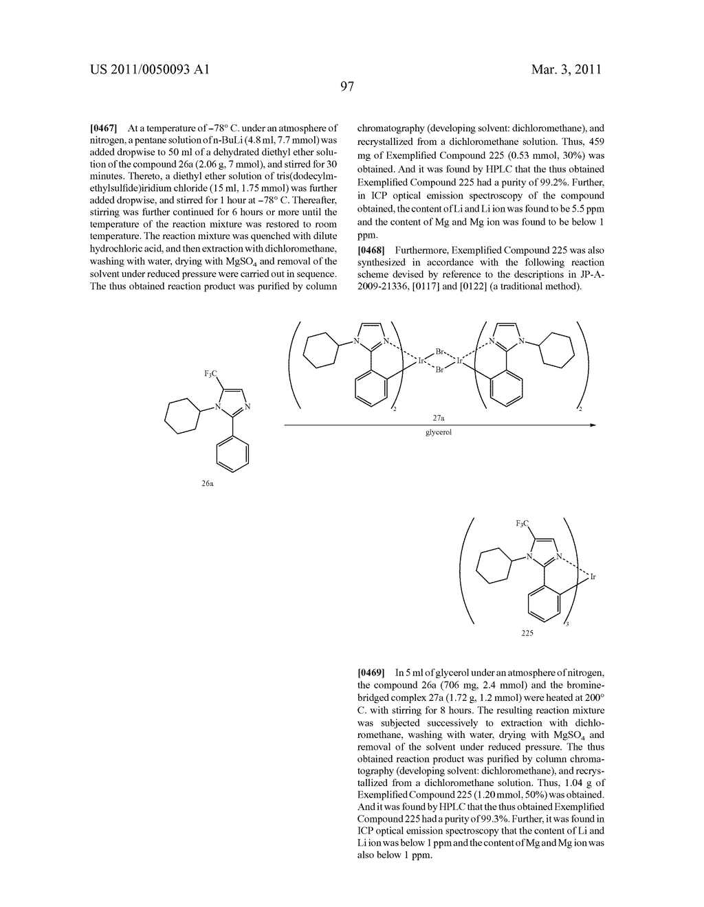 METHOD OF FORMING METAL COMPLEX COMPOUND, AND ORGANIC ELECTROLUMINESCENCE DEVICE - diagram, schematic, and image 99