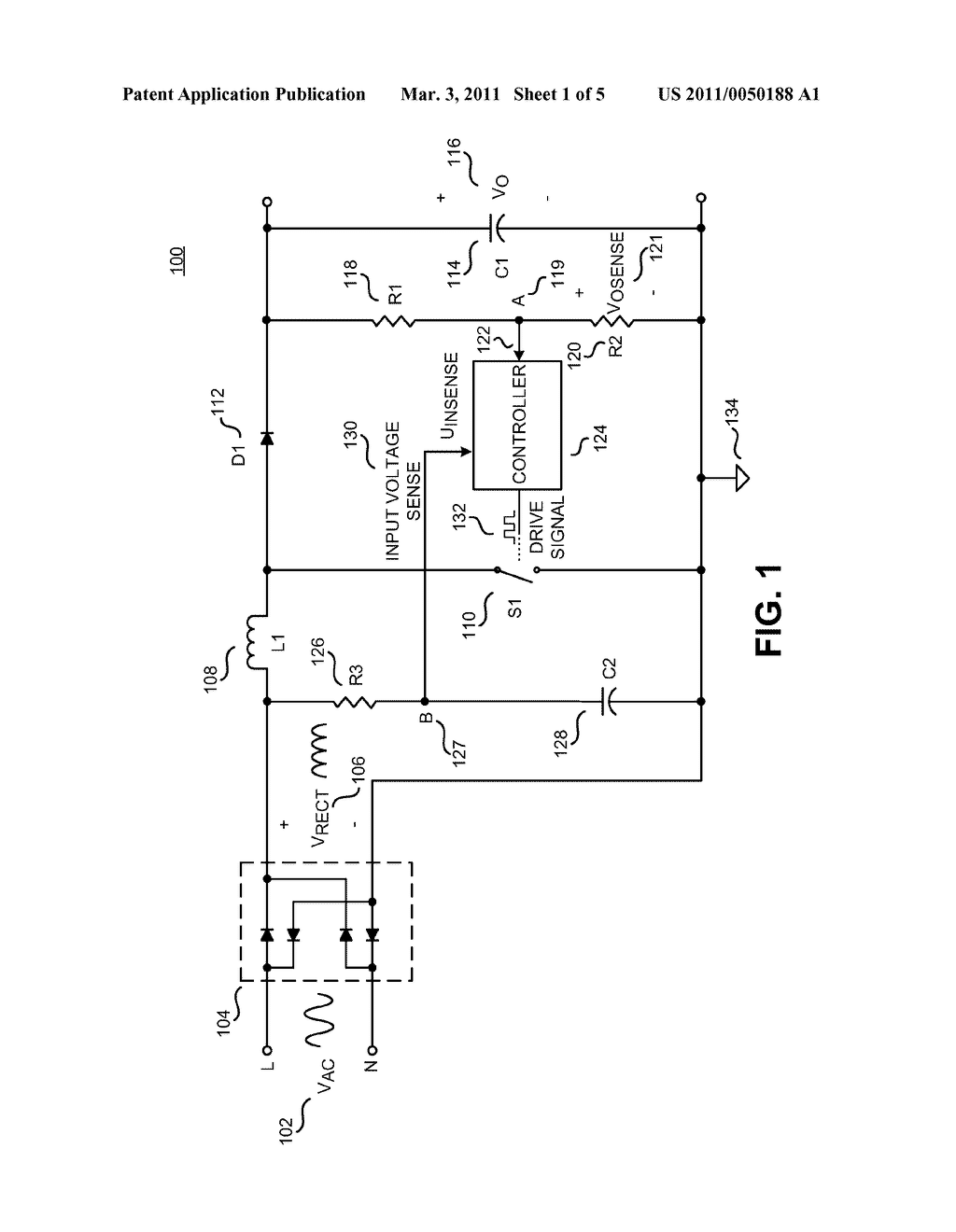 POWER SUPPLY CONTROLLER WITH AN INPUT VOLTAGE COMPENSATION CIRCUIT - diagram, schematic, and image 02