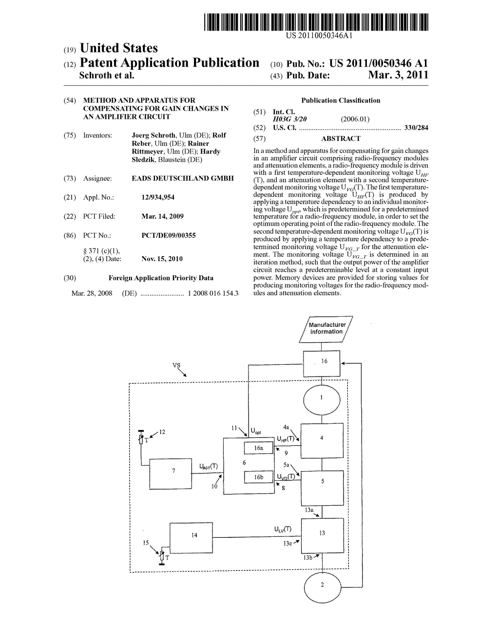 Method and Apparatus for Compensating for Gain Changes in an Amplifier Circuit - diagram, schematic, and image 01