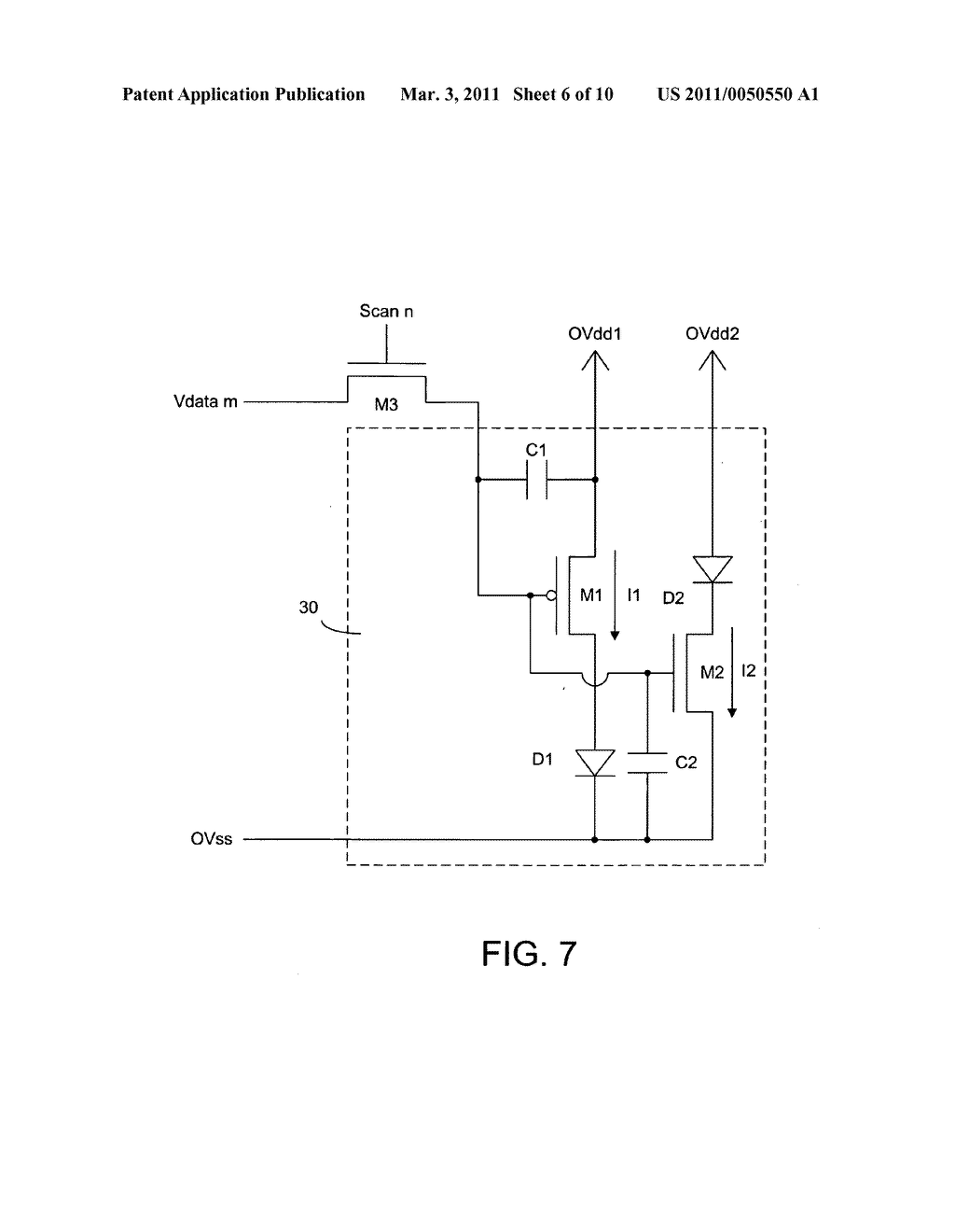 Pixel driving circuit for light emitting display panel - diagram, schematic, and image 07