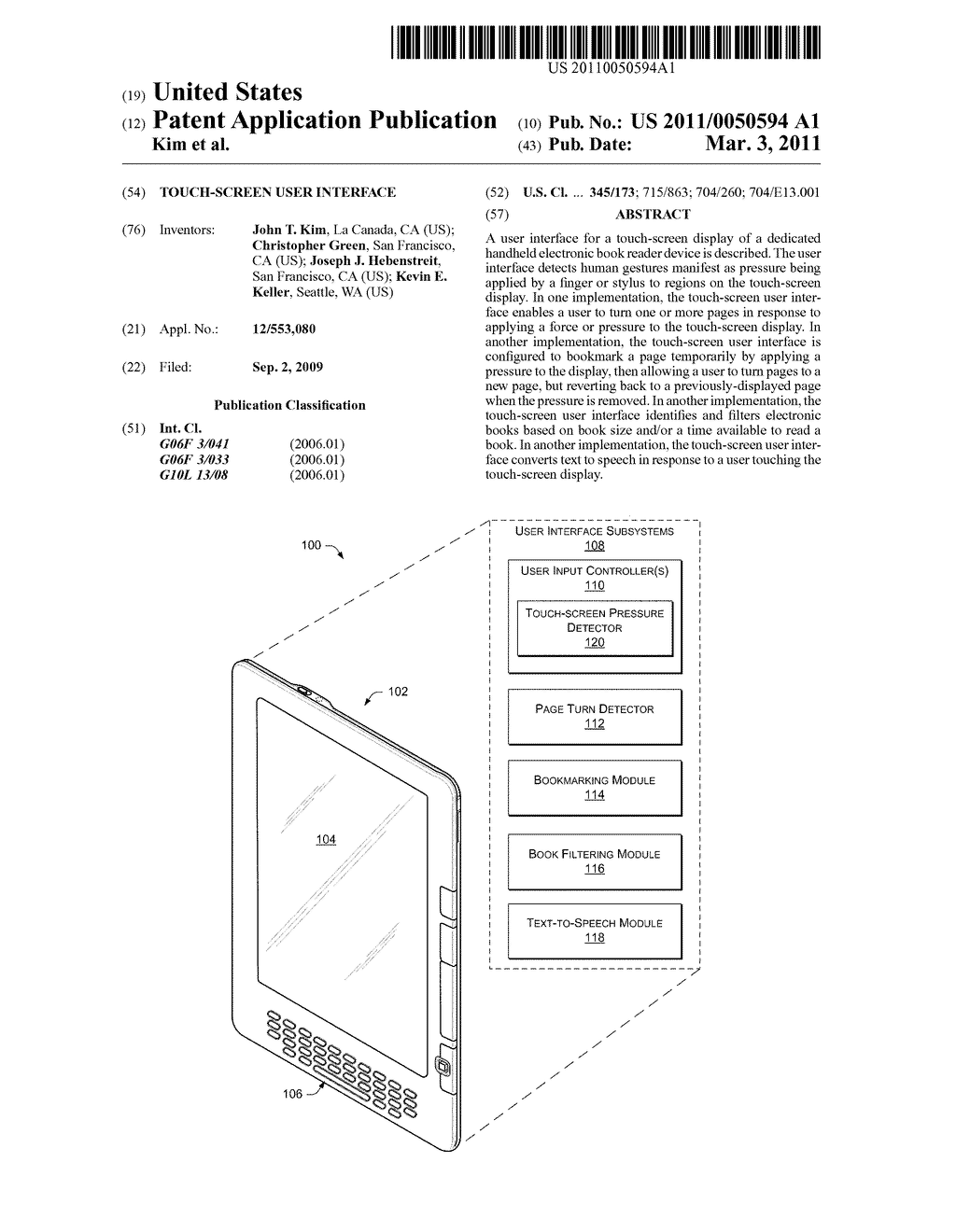 Touch-Screen User Interface - diagram, schematic, and image 01