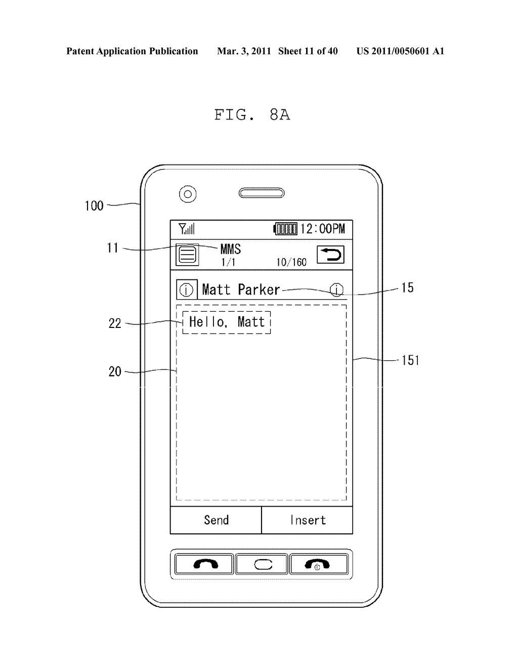 MOBILE TERMINAL AND METHOD OF COMPOSING MESSAGE USING THE SAME - diagram, schematic, and image 12