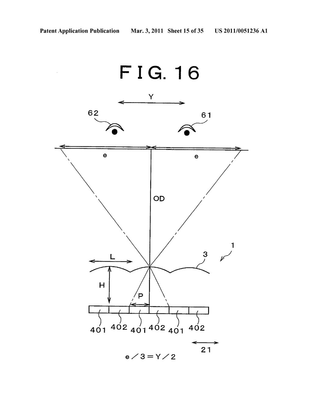 THREE-DIMENSIONAL IMAGE DISPLAY DEVICE, PORTABLE TERMINAL DEVICE, DISPLAY PANEL AND FLY EYE LENS - diagram, schematic, and image 16