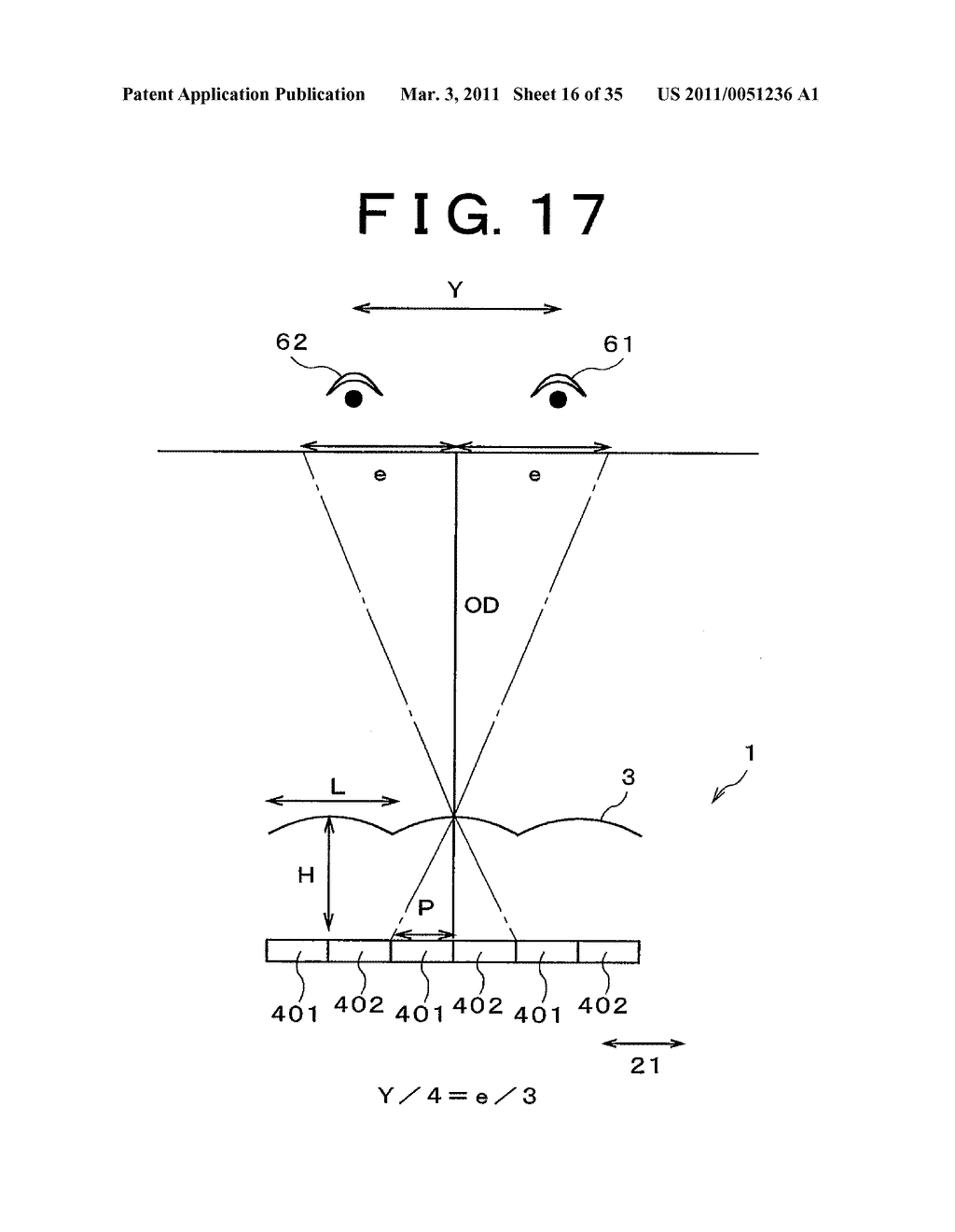 THREE-DIMENSIONAL IMAGE DISPLAY DEVICE, PORTABLE TERMINAL DEVICE, DISPLAY PANEL AND FLY EYE LENS - diagram, schematic, and image 17