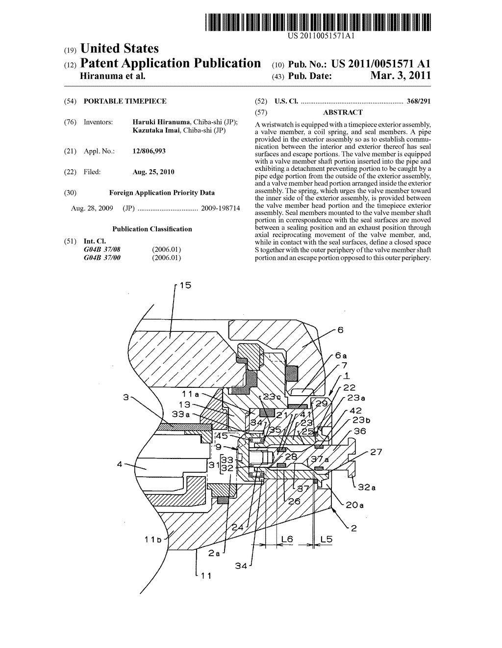 Portable timepiece - diagram, schematic, and image 01