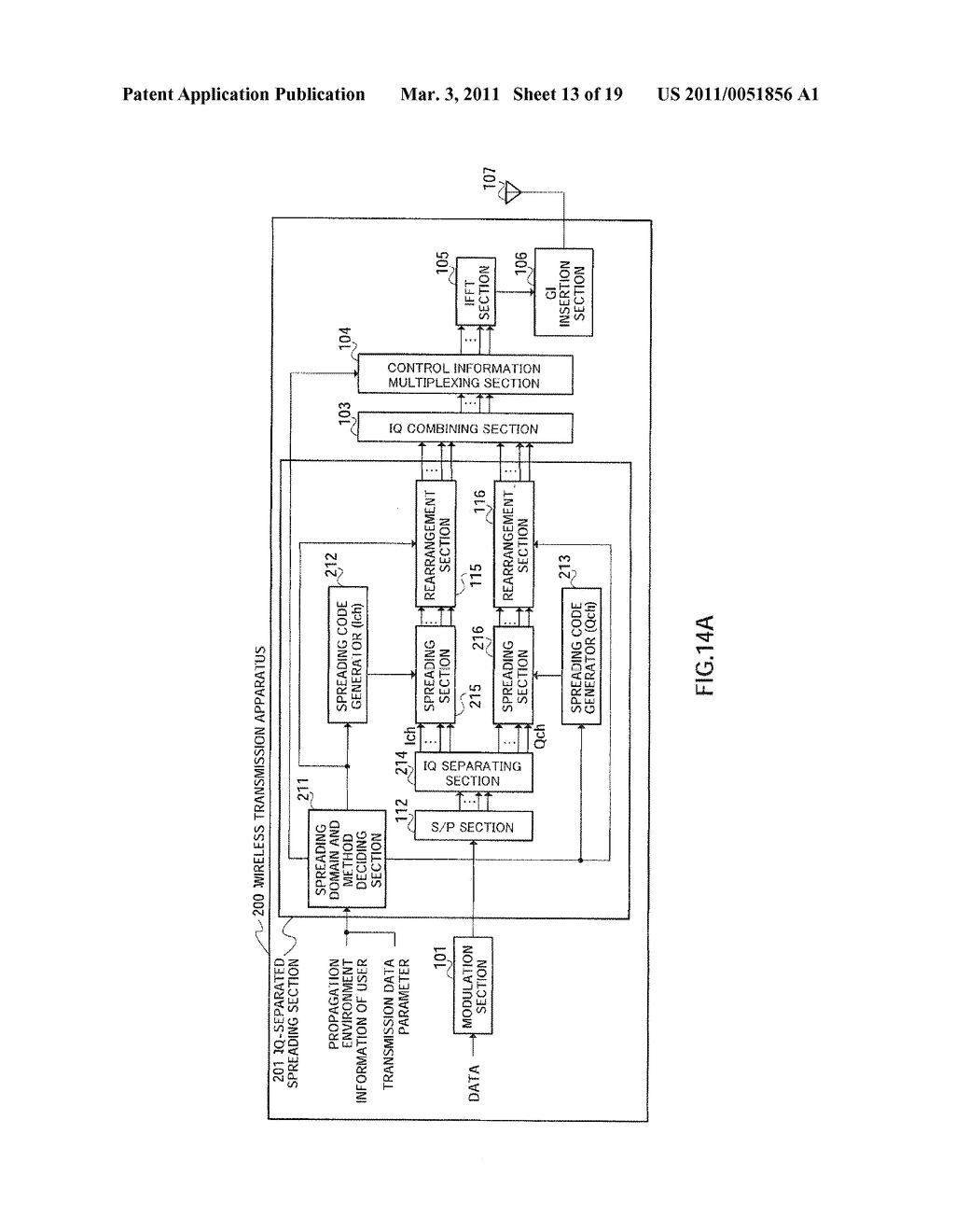 WIRELESS TRANSMISSION DEVICE, WIRELESS RECEPTION DEVICE, AND SYMBOL ARRANGING METHOD - diagram, schematic, and image 14