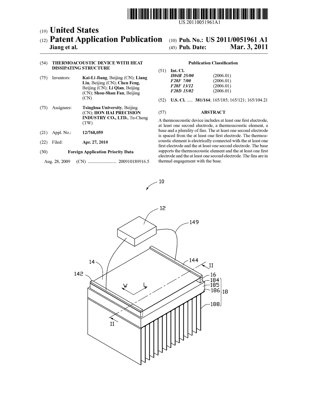 THERMOACOUSTIC DEVICE WITH HEAT DISSIPATING STRUCTURE - diagram, schematic, and image 01