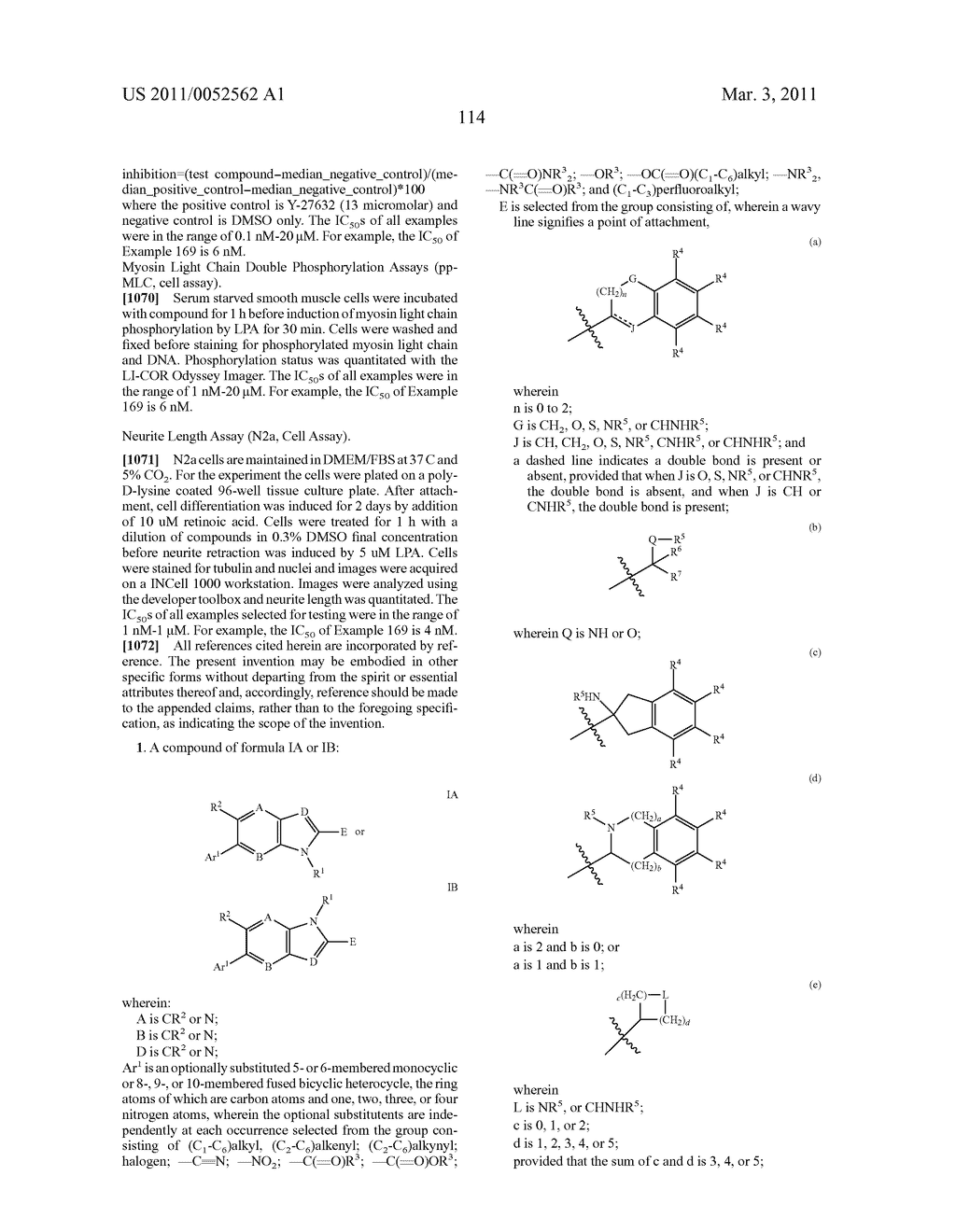 BENZIMIDAZOLES AND ANALOGS AS RHO KINASE INHIBITORS - diagram, schematic, and image 115