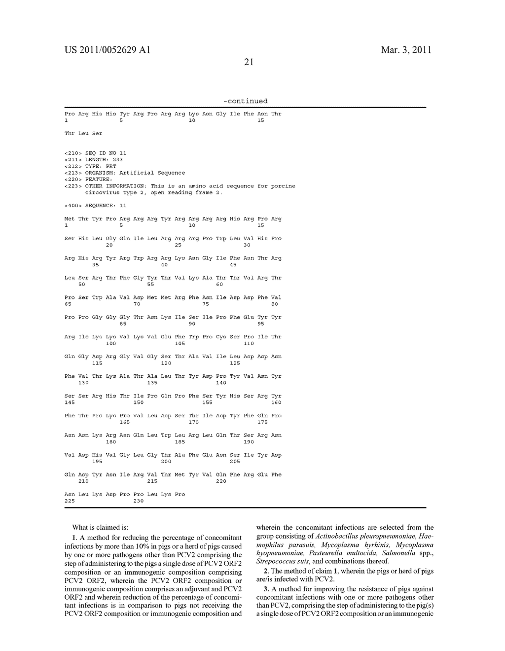 METHODS OF REDUCING CONCOMITANT INFECTIONS IN PIGS WITH A PCV2 ANTIGEN - diagram, schematic, and image 23