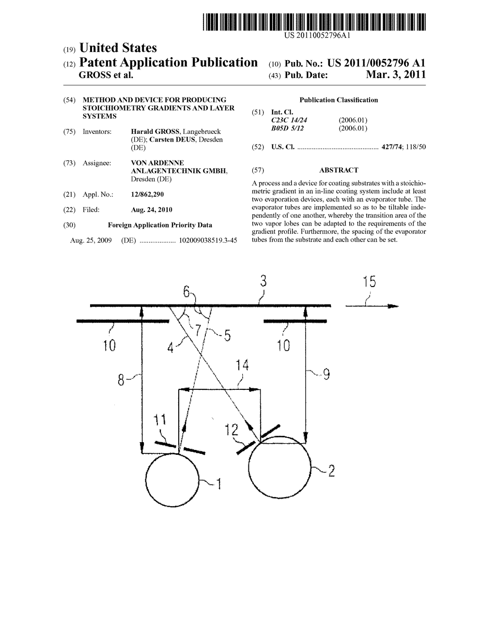 METHOD AND DEVICE FOR PRODUCING STOICHIOMETRY GRADIENTS AND LAYER SYSTEMS - diagram, schematic, and image 01