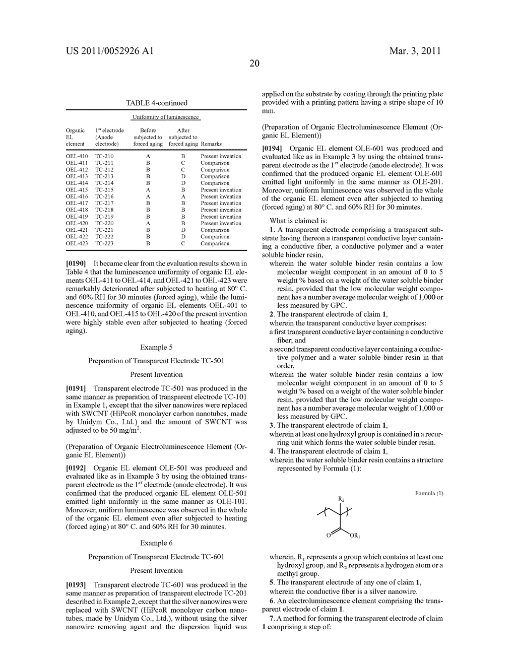 TRANSPARENT ELECTRODE, MANUFACTURING METHOD OF THE SAME AND ORGANIC ELECTROLUMINESCENCE ELEMENT - diagram, schematic, and image 22