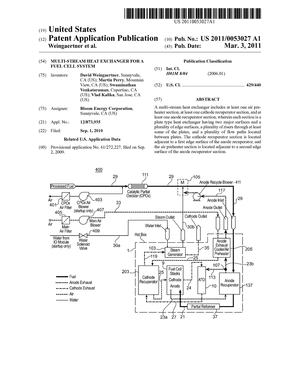 Multi-Stream Heat Exchanger for a Fuel Cell System - diagram, schematic, and image 01