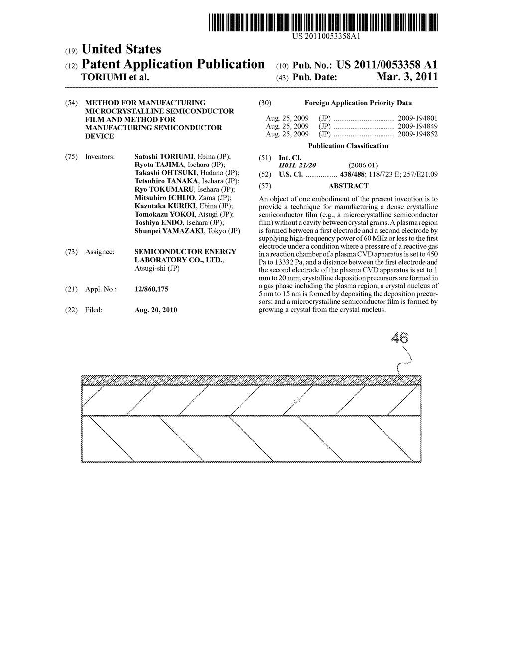 METHOD FOR MANUFACTURING MICROCRYSTALLINE SEMICONDUCTOR FILM AND METHOD FOR MANUFACTURING SEMICONDUCTOR DEVICE - diagram, schematic, and image 01