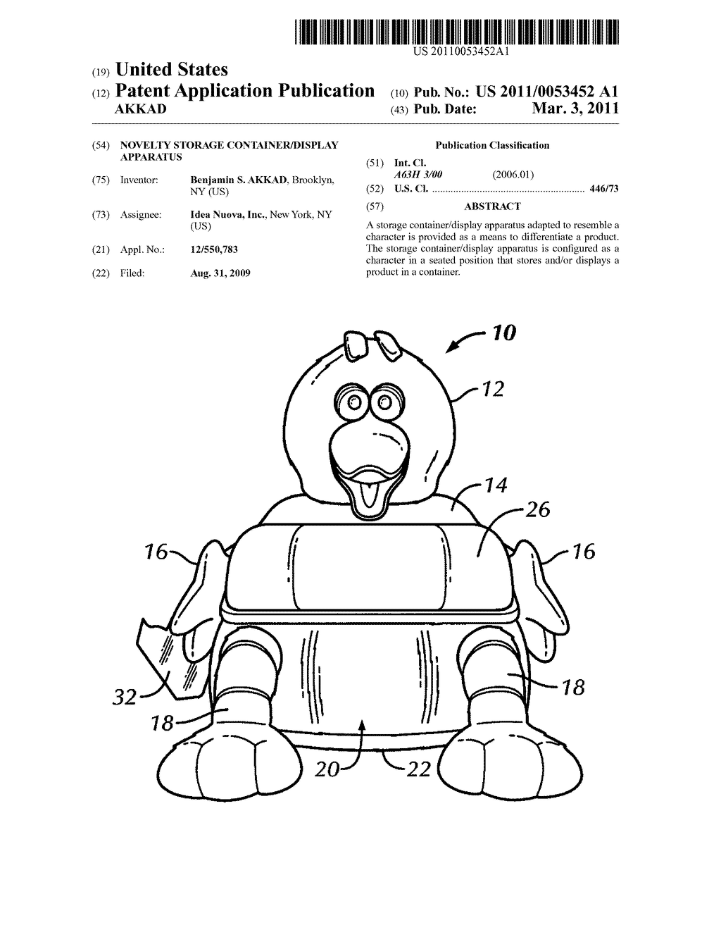 NOVELTY STORAGE CONTAINER/DISPLAY APPARATUS - diagram, schematic, and image 01