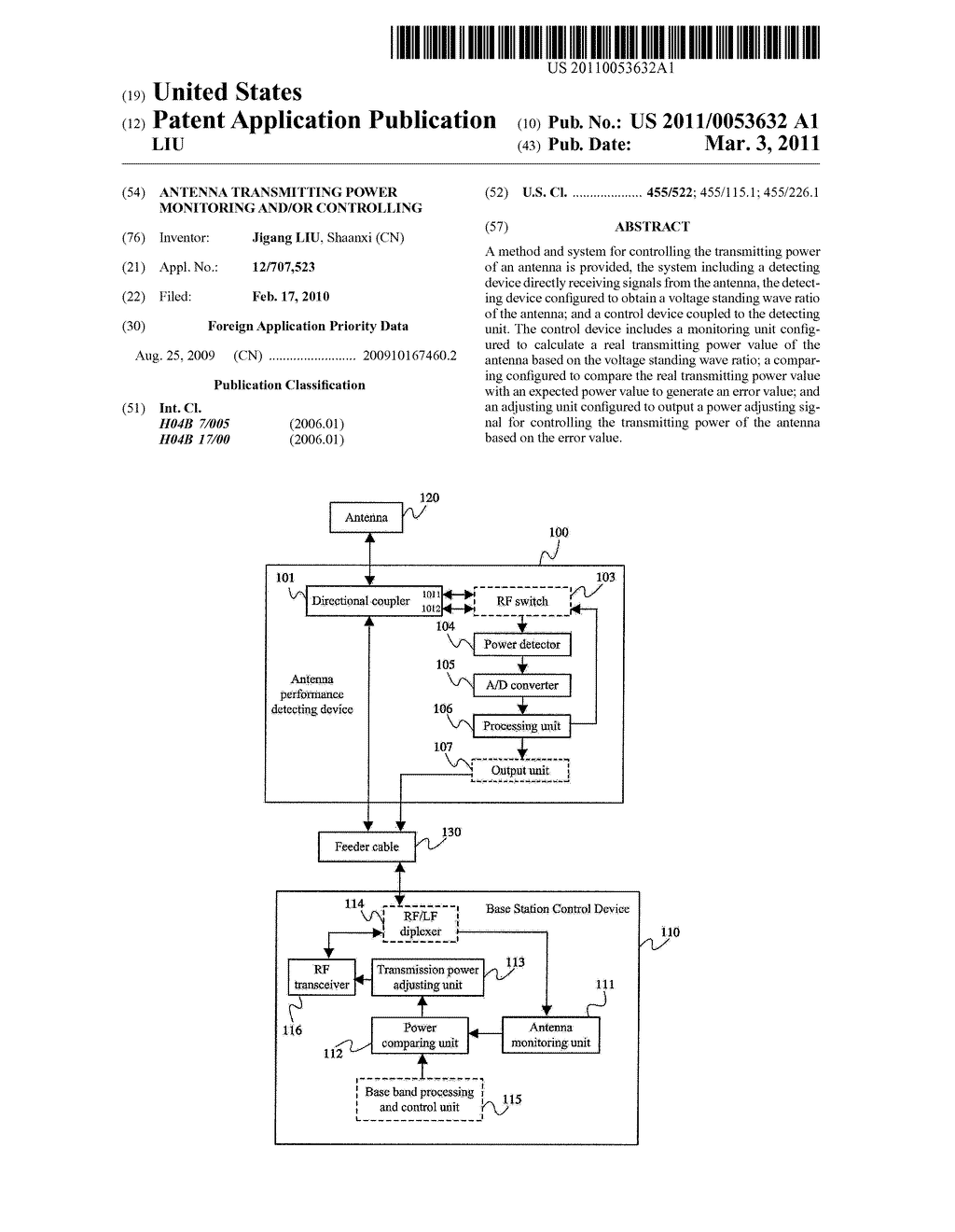 ANTENNA TRANSMITTING POWER MONITORING AND/OR CONTROLLING - diagram, schematic, and image 01