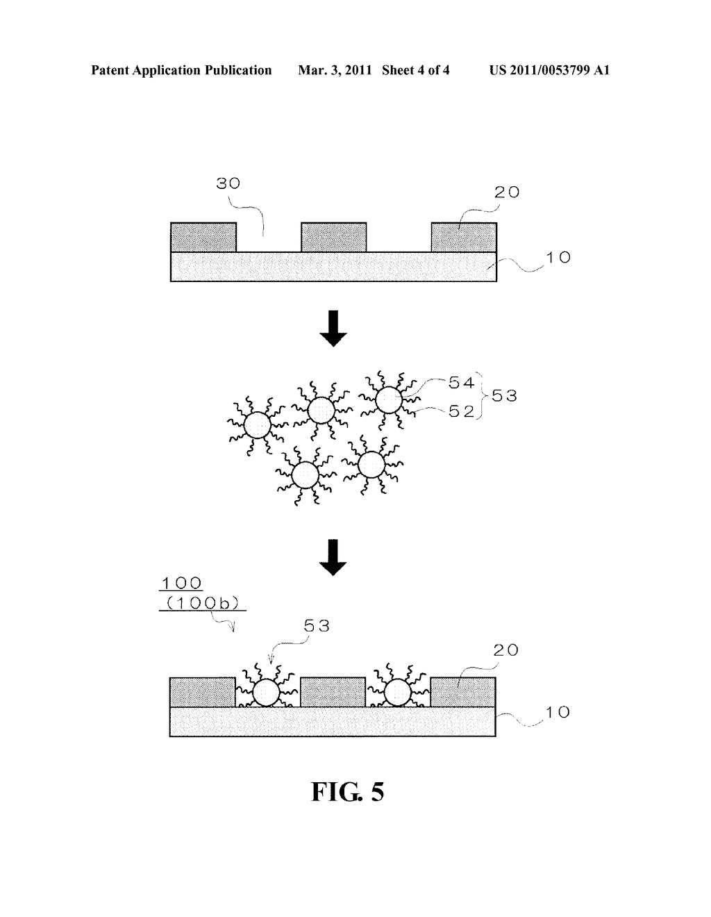 METHOD OF PRODUCING MICROARRAY SUBSTRATE, RADIATION-SENSITIVE COMPOSITION, PARTITION OF MICROARRAY SUBSTRATE, METHOD OF PRODUCING BIOCHIP, AND BIOCHIP - diagram, schematic, and image 05