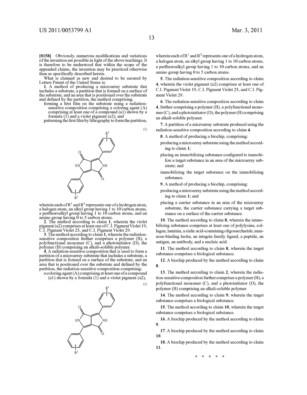 METHOD OF PRODUCING MICROARRAY SUBSTRATE, RADIATION-SENSITIVE COMPOSITION, PARTITION OF MICROARRAY SUBSTRATE, METHOD OF PRODUCING BIOCHIP, AND BIOCHIP - diagram, schematic, and image 18