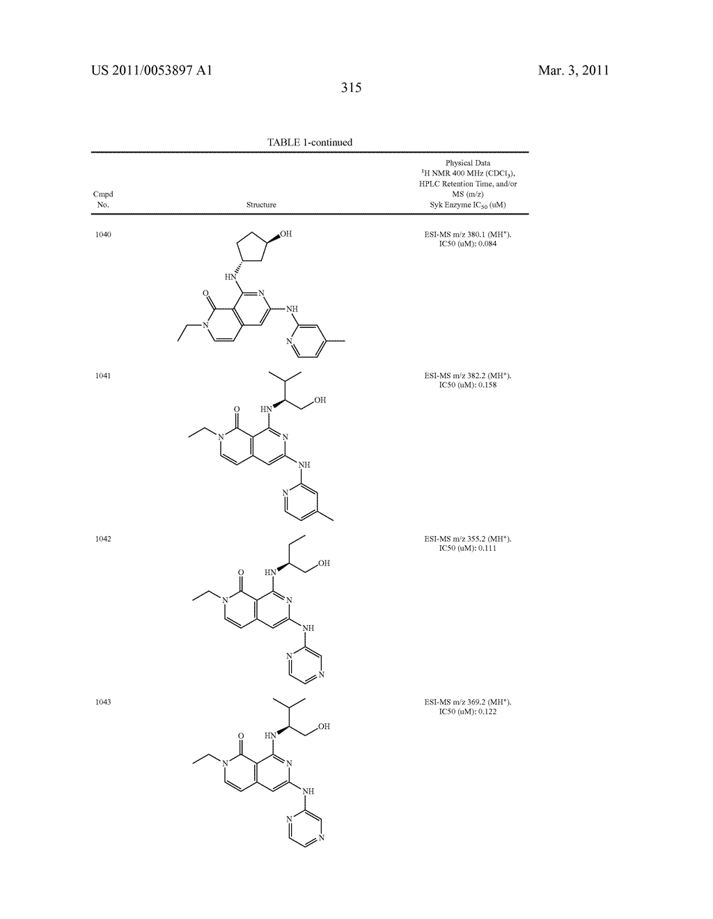 COMPOUNDS AND COMPOSITIONS AS SYK KINASE INHIBITORS - diagram, schematic, and image 316