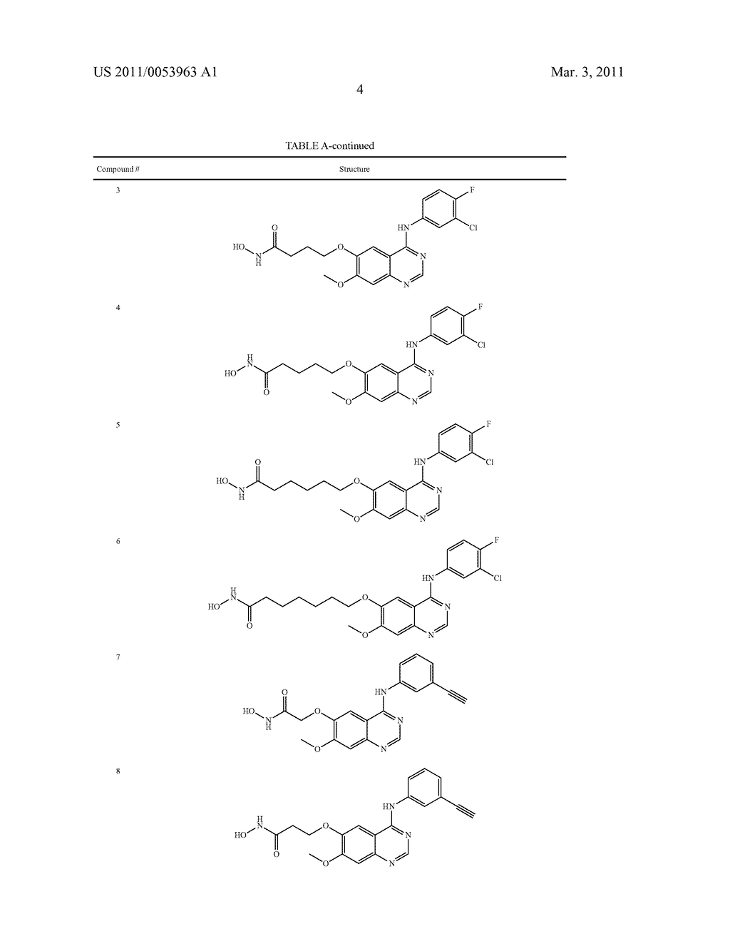 TARTRATE SALTS OF QUINAZOLINE BASED EGFR INHIBITORS CONTAINING A ZINC BINDING MOIETY - diagram, schematic, and image 25