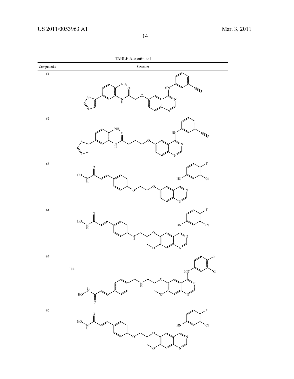 TARTRATE SALTS OF QUINAZOLINE BASED EGFR INHIBITORS CONTAINING A ZINC BINDING MOIETY - diagram, schematic, and image 35