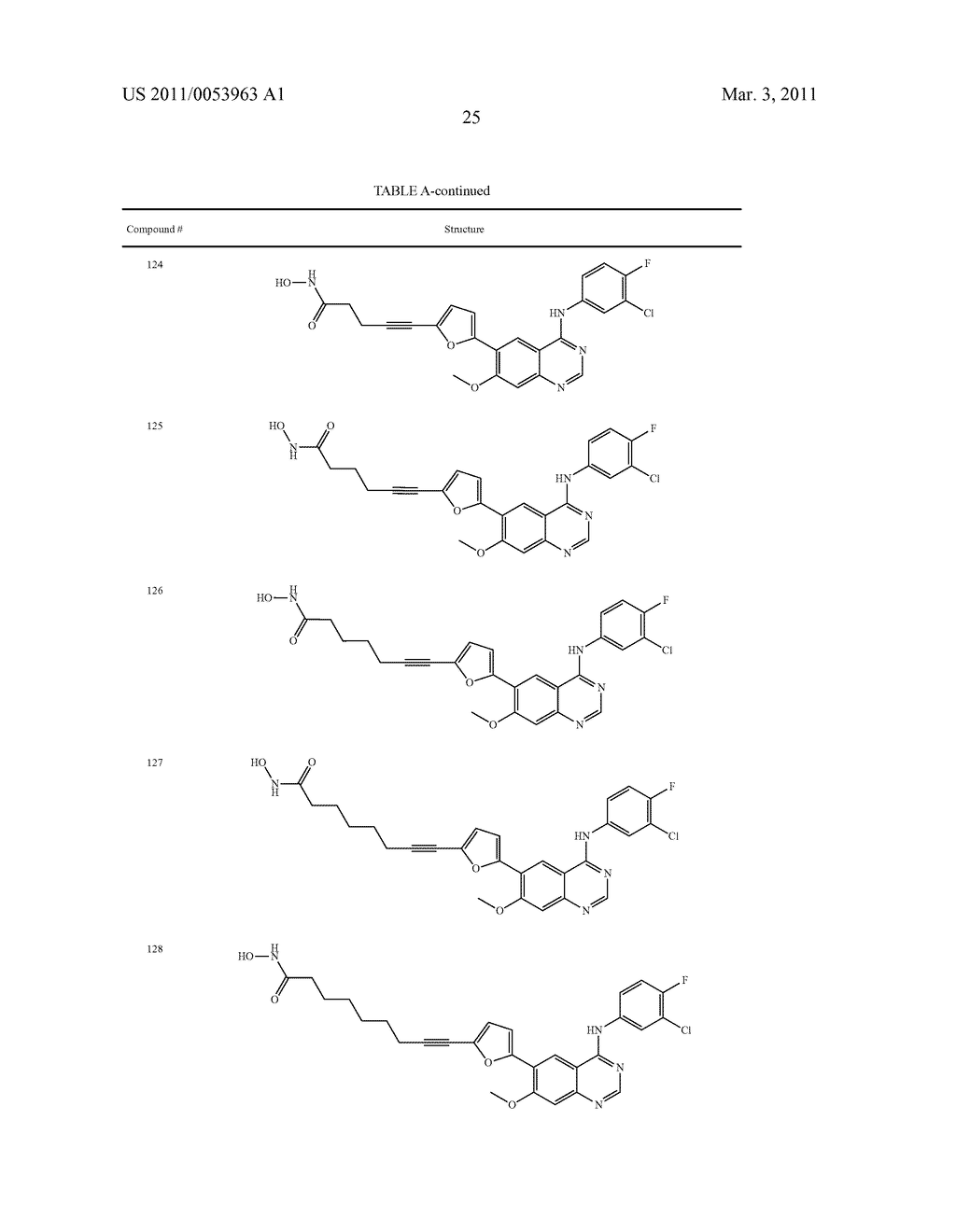 TARTRATE SALTS OF QUINAZOLINE BASED EGFR INHIBITORS CONTAINING A ZINC BINDING MOIETY - diagram, schematic, and image 46