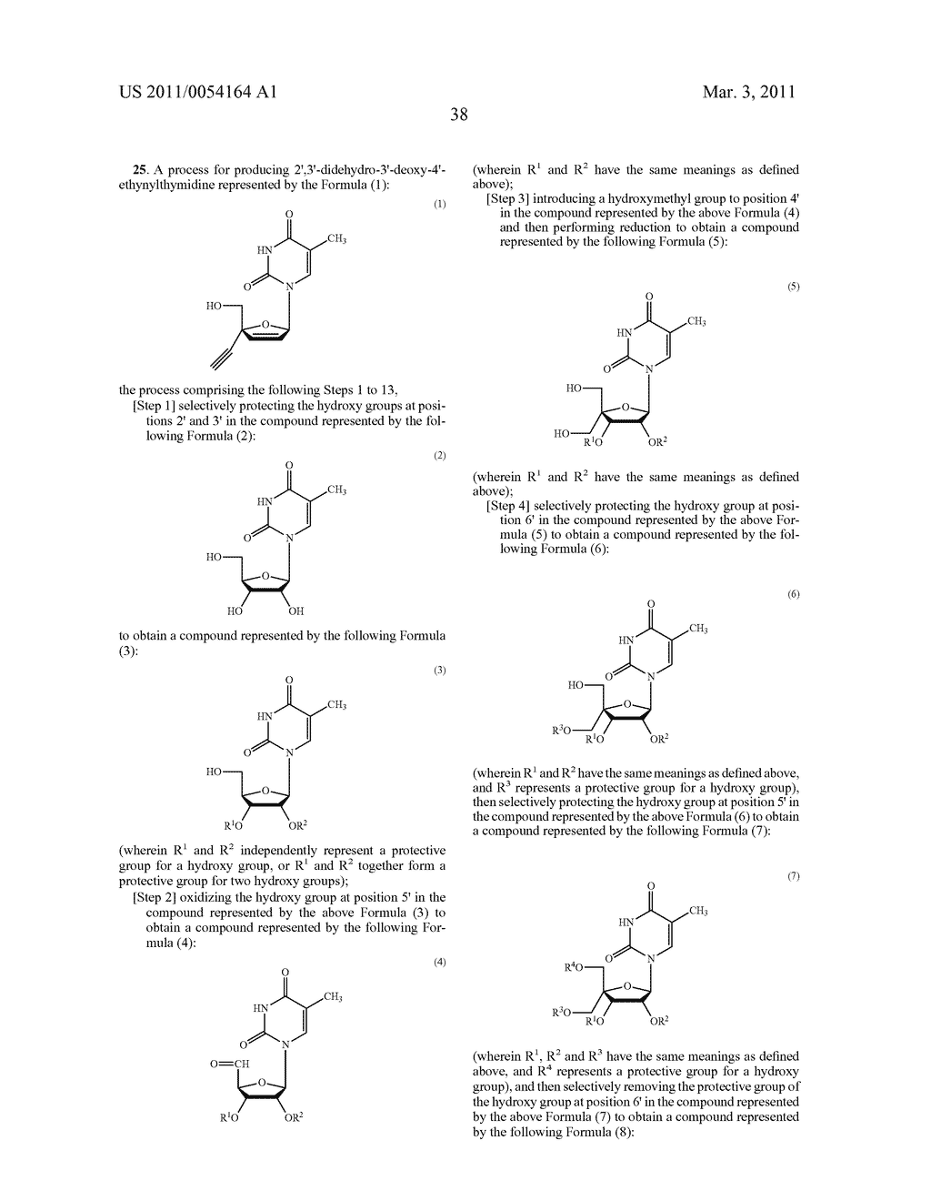 PRODUCTION PROCESS OF ETHYNYLTHYMIDINE COMPOUNDS FROM 5-METHYLURIDINE AS A STARTING MATERIAL - diagram, schematic, and image 40