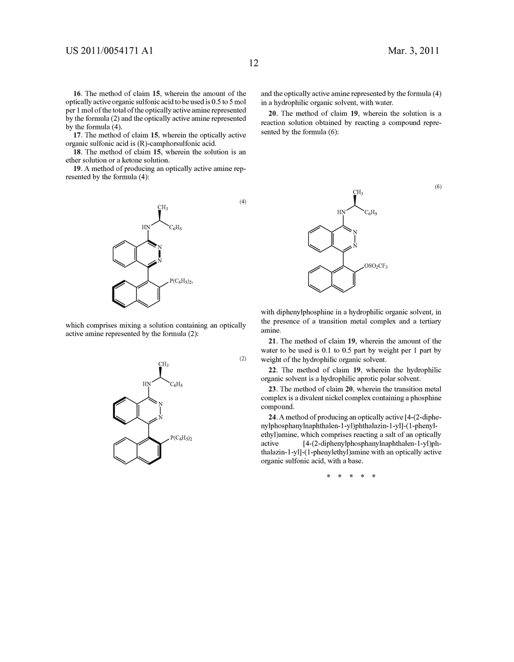 PROCESS FOR PRODUCTION OF OPTICALLY ACTIVE AMINES - diagram, schematic, and image 13