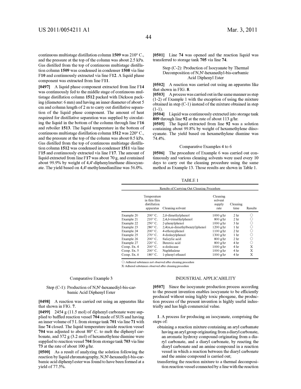 PROCESS FOR PRODUCING ISOCYANATES USING DIARYL CARBONATE - diagram, schematic, and image 61