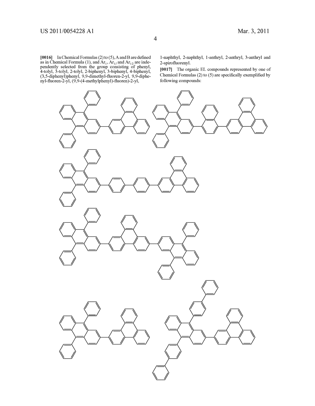 BLUE ELECTROLUMINESCENT COMPOUNDS WITH HIGH EFFICIENCY AND DISPLAY DEVICE USING THE SAME - diagram, schematic, and image 05