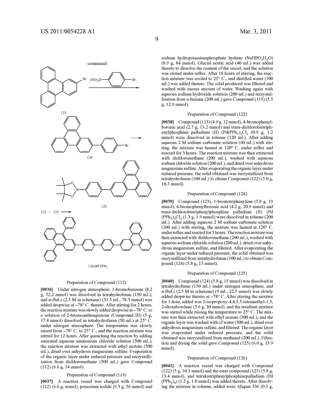 BLUE ELECTROLUMINESCENT COMPOUNDS WITH HIGH EFFICIENCY AND DISPLAY DEVICE USING THE SAME - diagram, schematic, and image 10