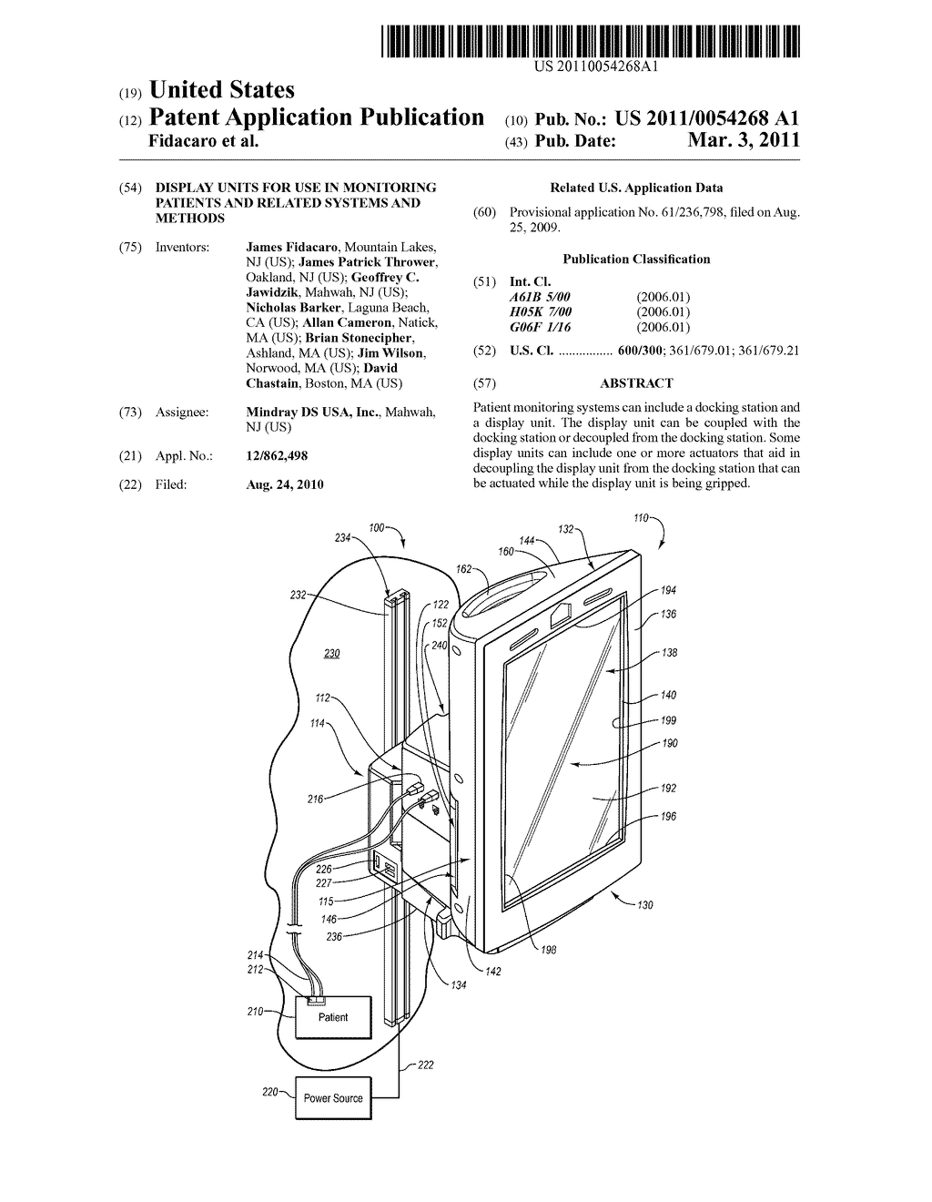 DISPLAY UNITS FOR USE IN MONITORING PATIENTS AND RELATED SYSTEMS AND METHODS - diagram, schematic, and image 01