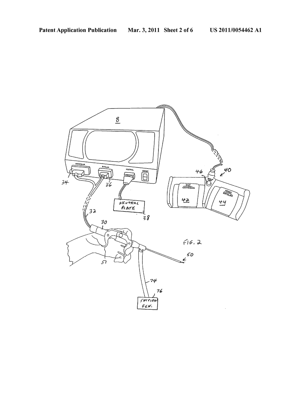 Electrosurgical instrument with multi-function handpiece - diagram, schematic, and image 03