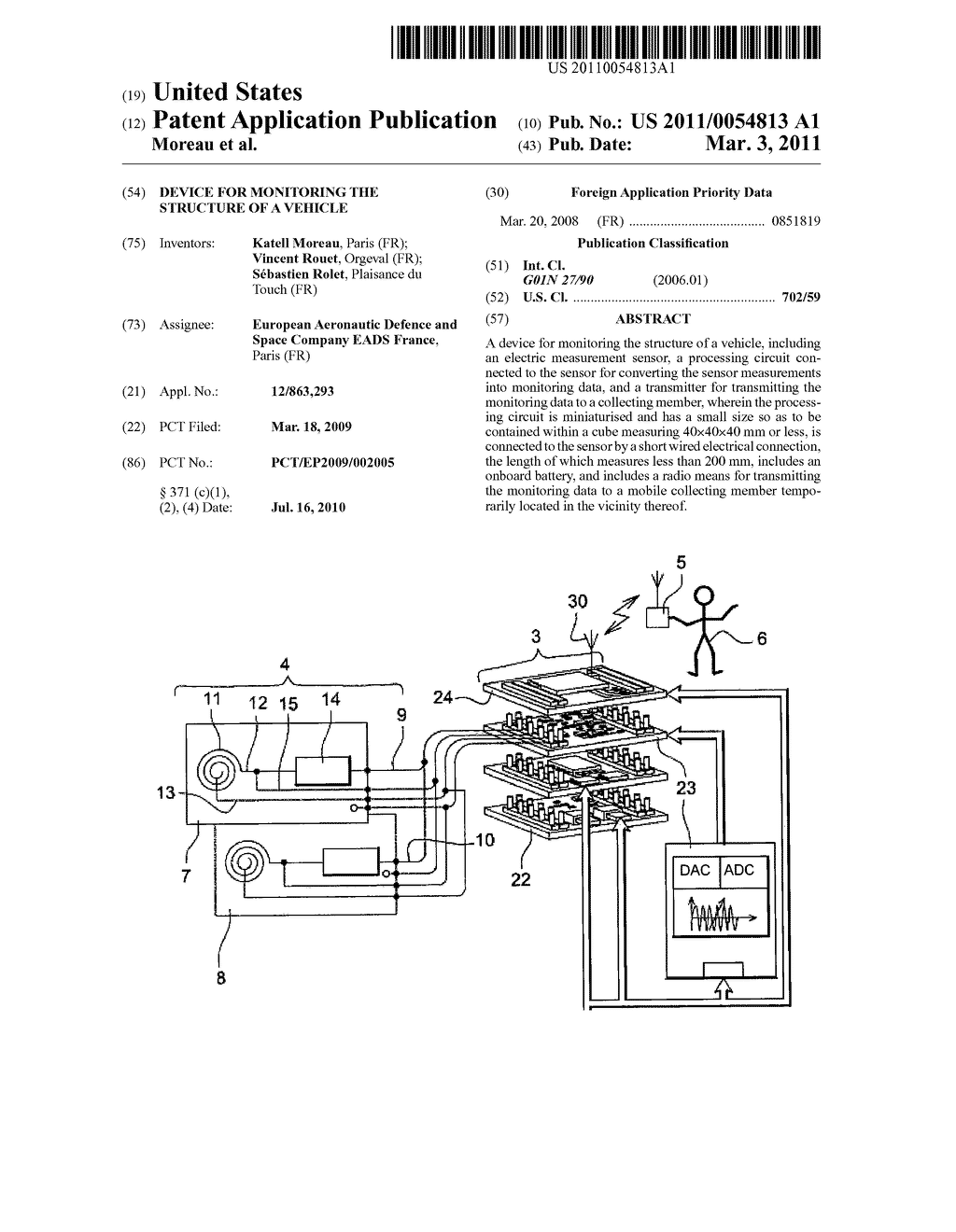 DEVICE FOR MONITORING THE STRUCTURE OF A VEHICLE - diagram, schematic, and image 01