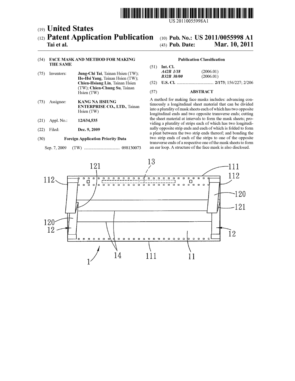 FACE MASK AND METHOD FOR MAKING THE SAME - diagram, schematic, and image 01