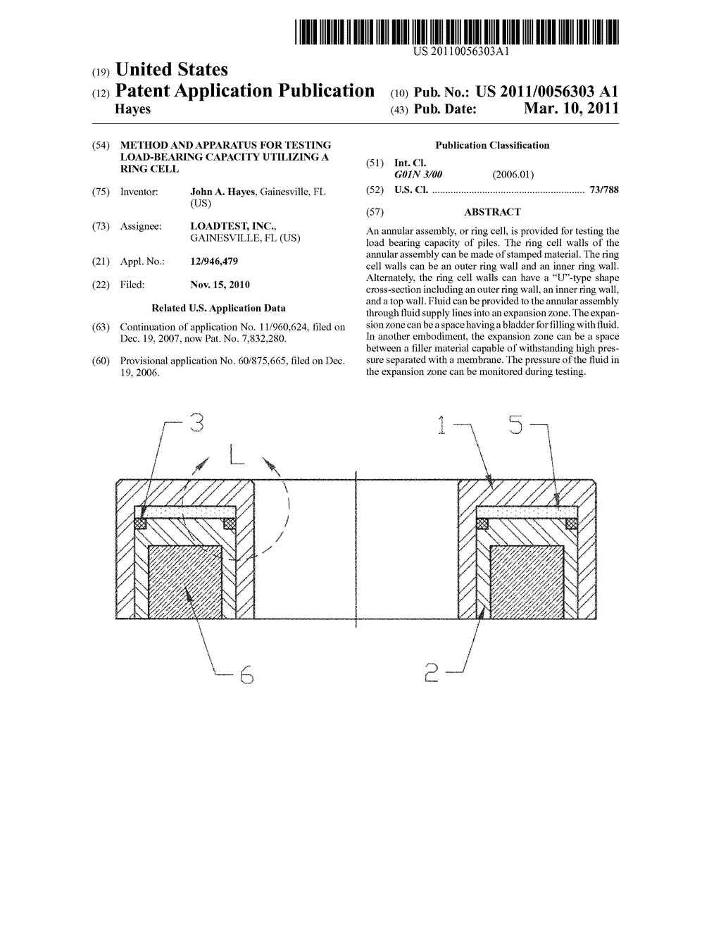 METHOD AND APPARATUS FOR TESTING LOAD-BEARING CAPACITY UTILIZING A RING CELL - diagram, schematic, and image 01