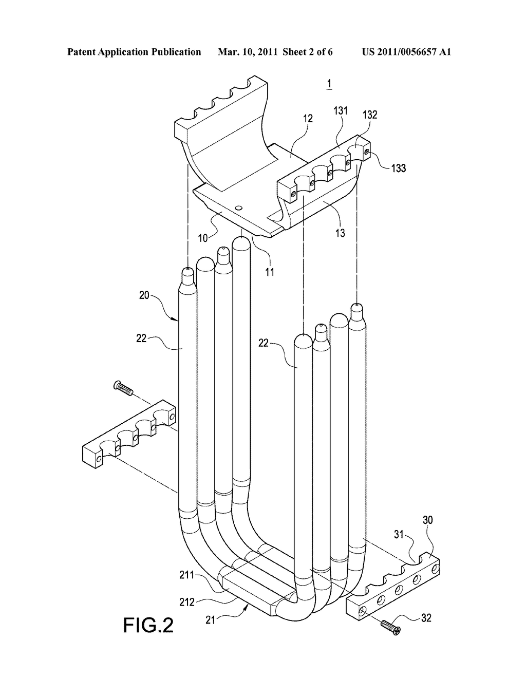 FIXING ASSEMBLY FOR HEAT-ABSORBING SURFACES OF JUXTAPOSED HEAT PIPES AND HEAT SINK HAVING THE SAME - diagram, schematic, and image 03