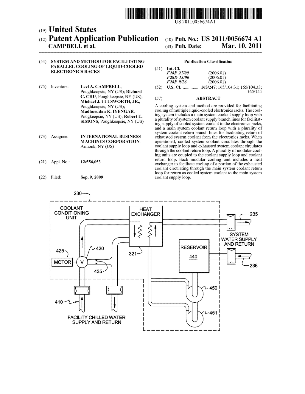 SYSTEM AND METHOD FOR FACILITATING PARALLEL COOLING OF LIQUID-COOLED ELECTRONICS RACKS - diagram, schematic, and image 01