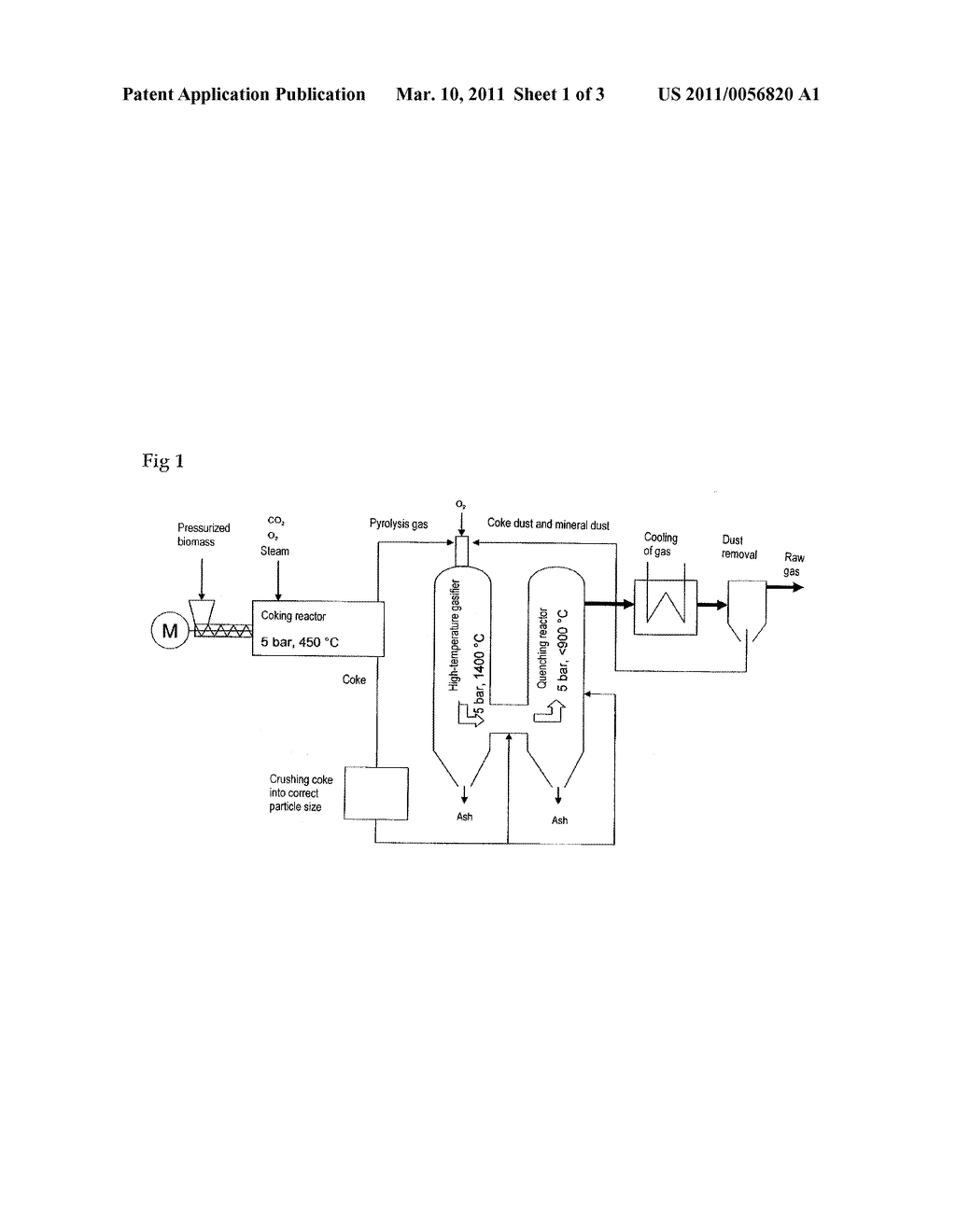 METHOD FOR PRETREATING AND USING THE FINE PARTICLES OF A BIOMASS IN A GASIFICATION PROCESS AND AN APPARATUS UTILIZING SAID METHOD - diagram, schematic, and image 02