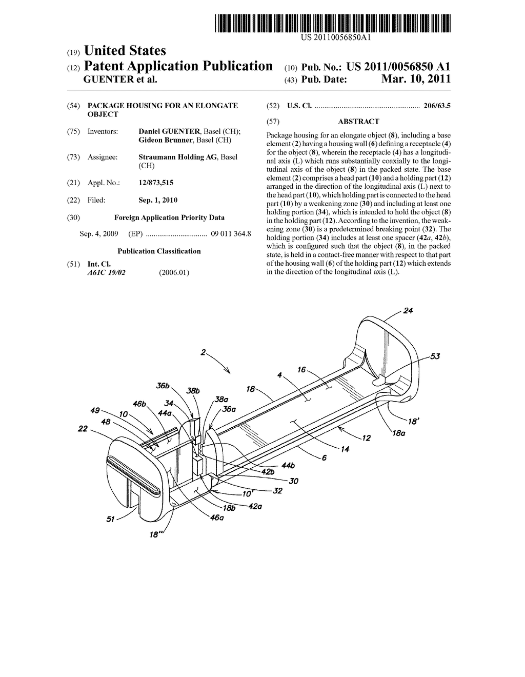 PACKAGE HOUSING FOR AN ELONGATE OBJECT - diagram, schematic, and image 01