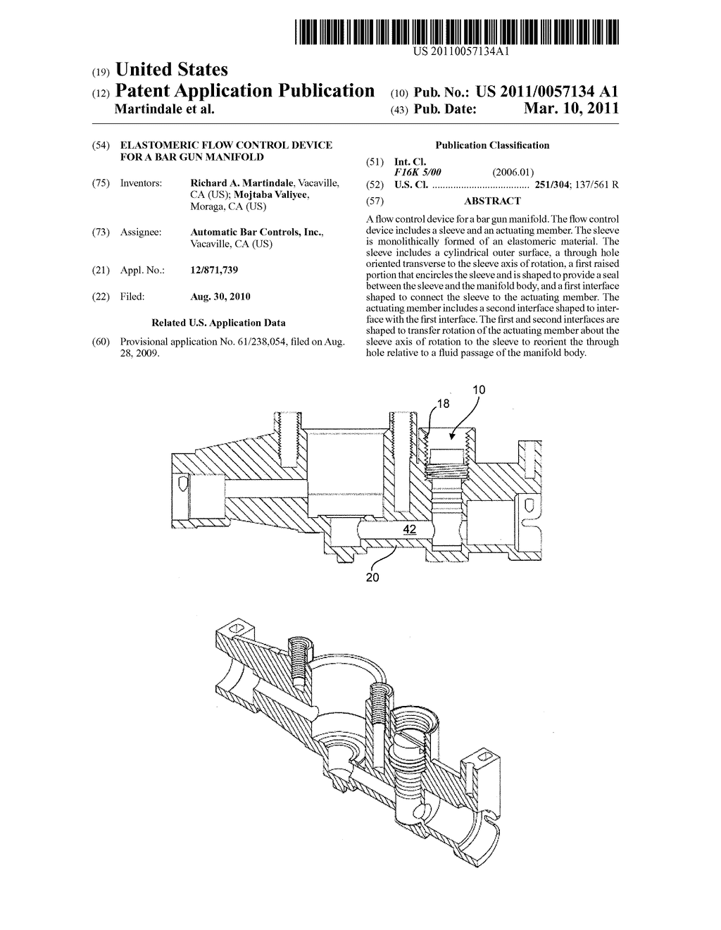 ELASTOMERIC FLOW CONTROL DEVICE FOR A BAR GUN MANIFOLD - diagram, schematic, and image 01