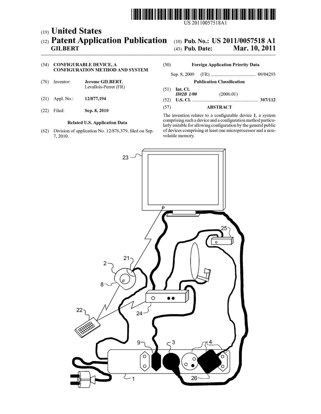 CONFIGURABLE DEVICE, A CONFIGURATION METHOD AND SYSTEM - diagram, schematic, and image 01